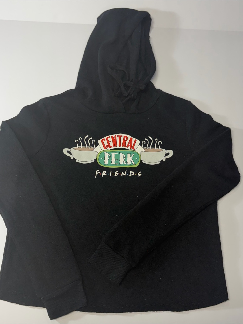 Friends Central Perk Black Graphic Hoodie Sweatshirt M